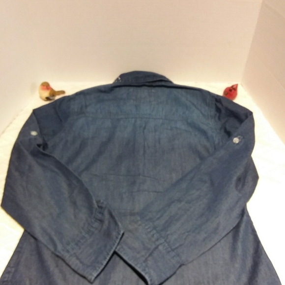 ⬇️Justice denim shirt with rhinestone collar - Picture 7 of 9